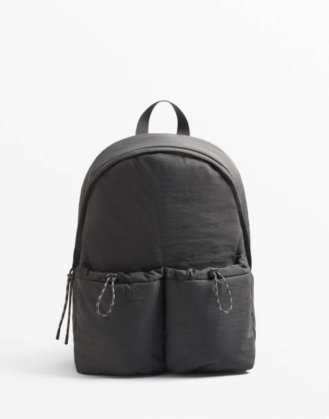 OYSHO - Zaino color grigio antracite con tasche - view 1