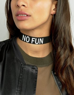 фото Ожерелье-чокер "no fun" asos-черный asos design