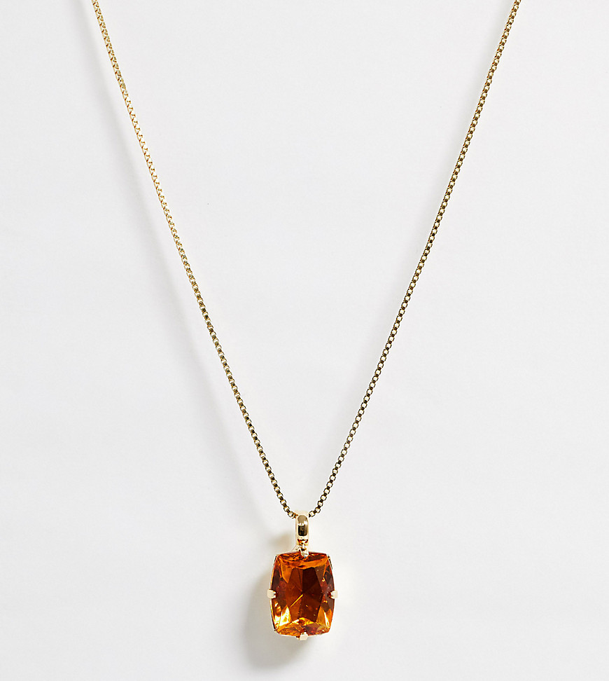 фото Ожерелье с подвеской-камнем krystal london-золотой