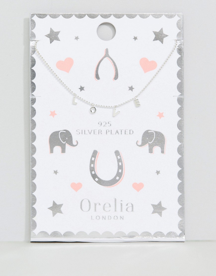 фото Ожерелье с подвеской "love" orelia-серебряный