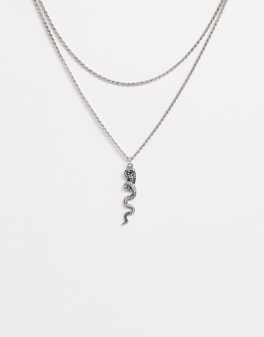 фото Ожерелье с подвеской в виде змеи sacred hawk-серебряный