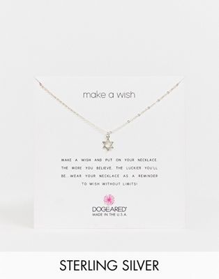 фото Ожерелье с подвеской-звездой и открыткой с надписью "make a wish" dogeared-серебряный