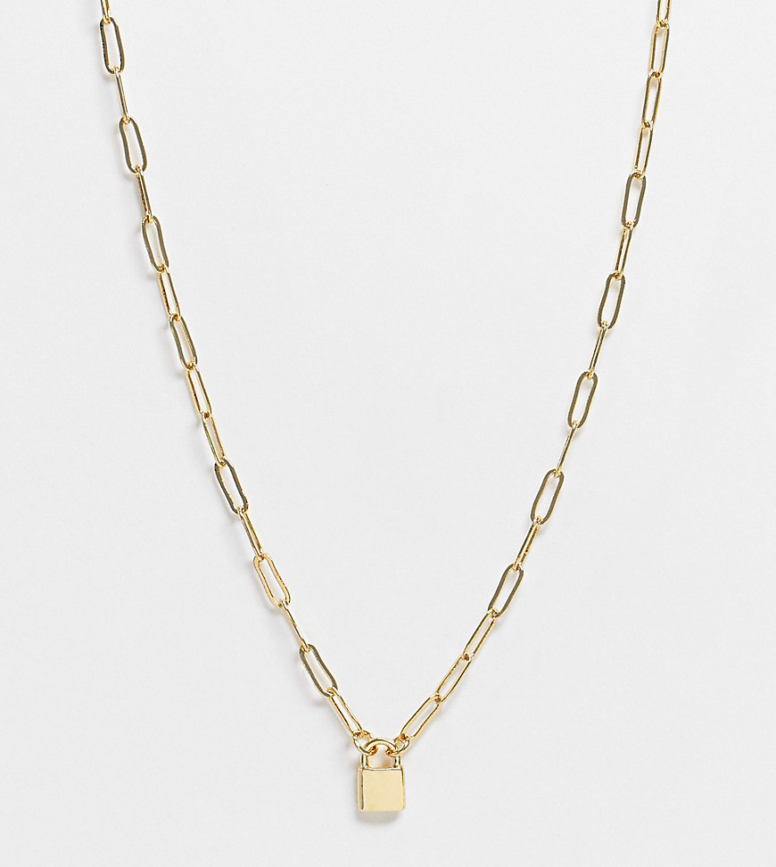  Ожерелье с позолотой 14 карат и подвеской-замочком ASOS DESIGN Curve-Золотистый