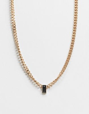фото Ожерелье-цепочка с крупными звеньями и багетками allsaints-золотистый