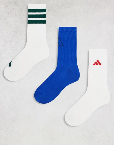 Pack 3 pares de calcetines de color blanco, azul y verde de caña alta de adidas Training - view 1