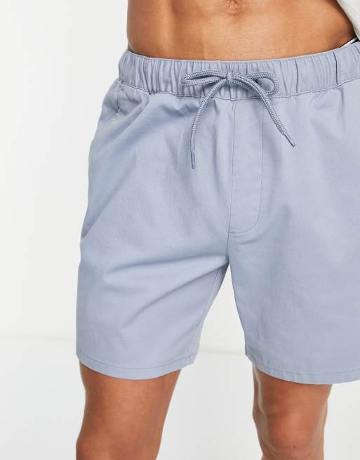 ahorro de 2 pantalones cortos chinos color azul pastel y gris de corte slim de ASOS DESIGN | ASOS