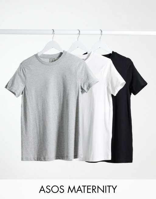 Pack ahorro de 3 camisetas de color negro, blanco y gris jaspeado con cuello redondo de algodón orgánico Ultimate de ASOS DESIGN
