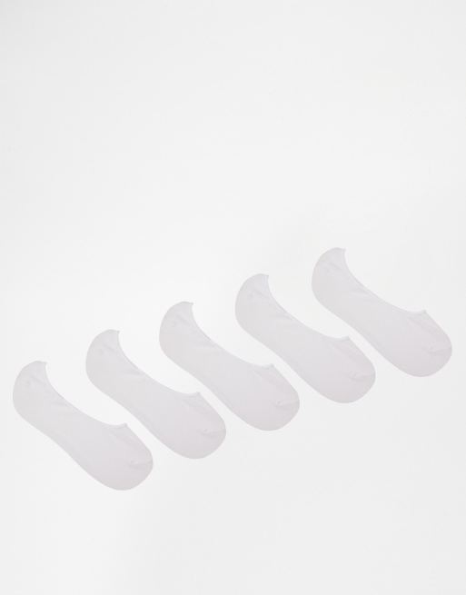 Pack AHORRO de 5 pares de calcetines invisibles en blanco de ASOS 