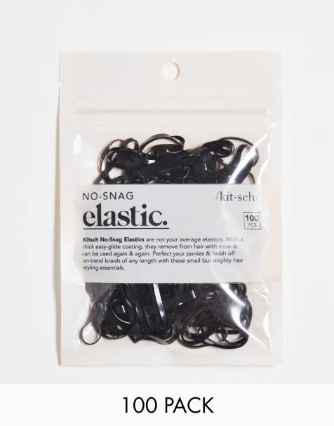 Pack de 100 elásticos que no causan tirones en negro No Snag de Kitsch - view 1
