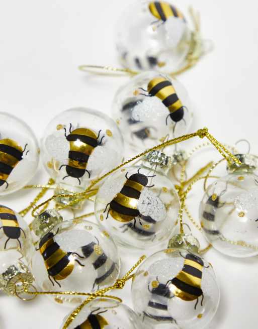 Pack de 12 adornos de tamaño pequeño de abejas de Sass & Belle, 4 de 4