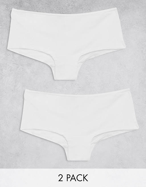 Pack de 2 braguitas blancas tipo culotte de algodón Kim de Hunkemöller