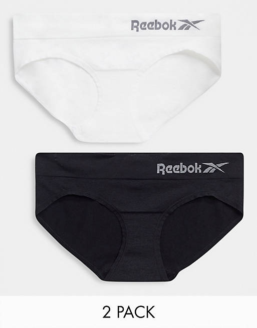 Pack de 2 braguitas negras y blancas sin costuras de Reebok