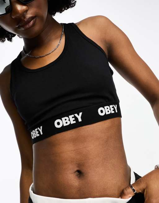 Pack de 2 bralettes negros de Obey ASOS