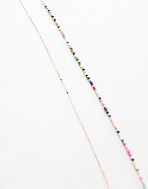Pack de 2 cadenas para el vientre de cuentas y cadena dorada de ASOS DESIGN, 3 de 4