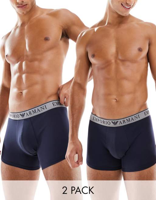 Pack de 2 calzoncillos de color azul marino de Emporio Armani Bodywear