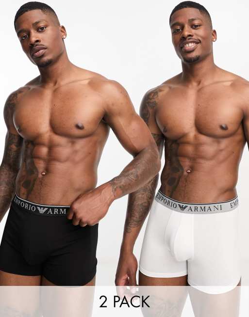 Pack de 2 calzoncillos de color negro y blanco de Emporio Armani Bodywear