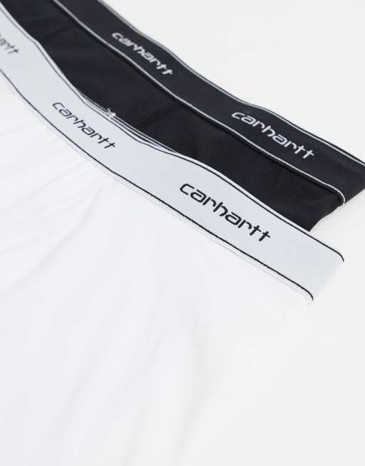 Pack de 2 calzoncillos de color negro y blanco de estilo bóxer de Carhartt WIP, 3 de 4