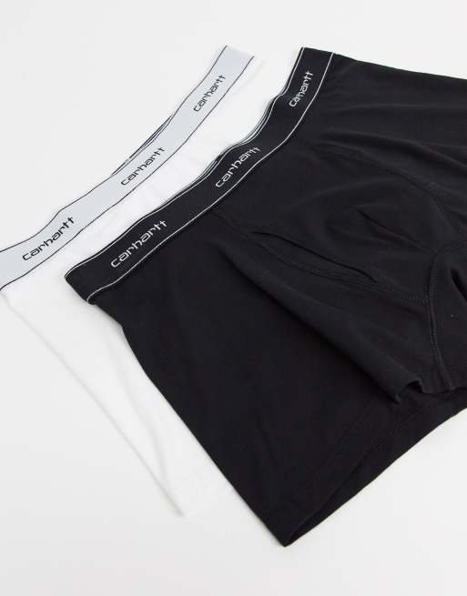 Pack de 2 calzoncillos de color negro y blanco de estilo bóxer de Carhartt WIP, 4 de 4