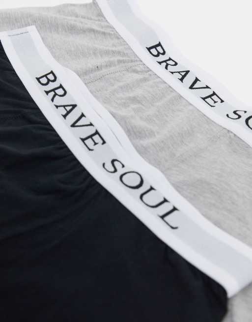 Pack de 2 calzoncillos de estilo bóxer con cinturillas en contraste de Brave Soul, 3 de 4