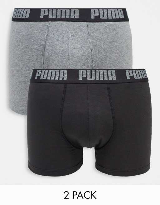 Pack de 2 calzoncillos gris y negro con logo de PUMA