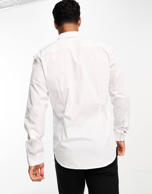 Pack de 2 camisas de vestir de color blanco de corte slim de Jack & Jones, 2 de 4