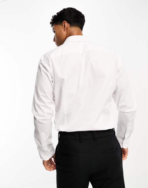 Pack de 2 camisas de vestir de color blanco y negro de corte slim de Jack Jones