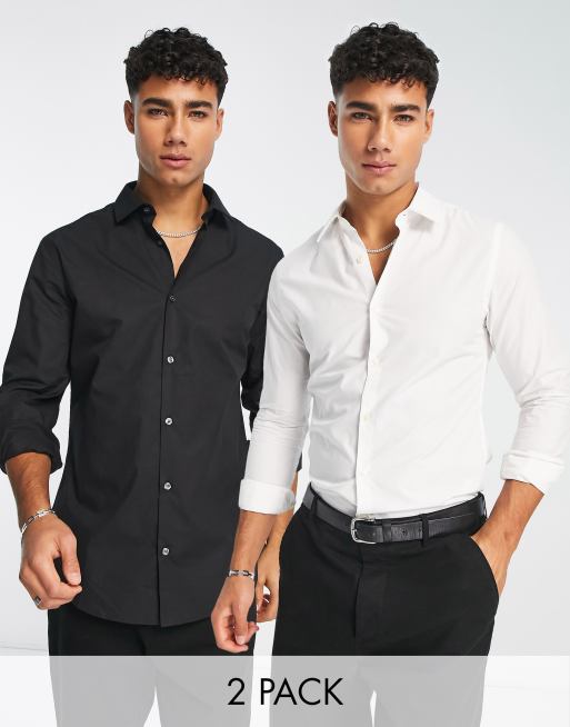 Camisas blanco y online negro