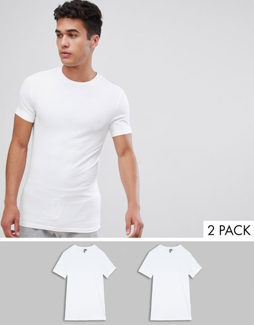 Pack de 2 camisetas ajustadas con cuello redondo de ASOS DESIGN, AHORRA