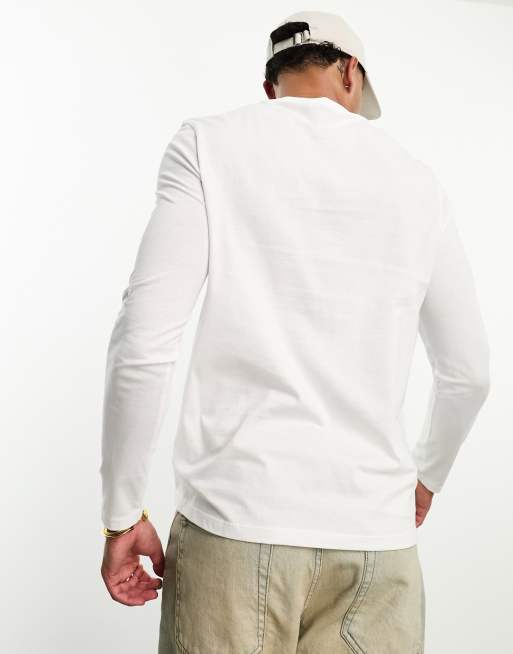 Camisetas blancas discount de manga larga