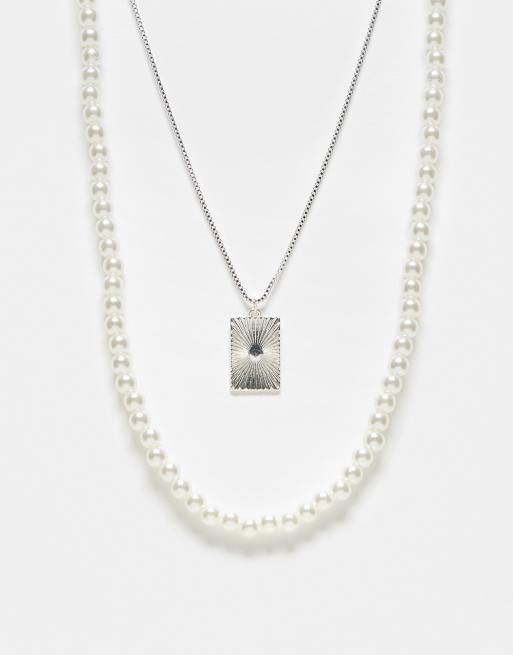 Pack de 2 collares de cadena chapada en plata de Jack & Jones