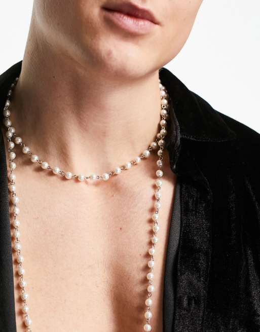 Pack de 2 collares largos de diferentes tamaños perlas sintéticas vidrio de ASOS DESIGN | ASOS