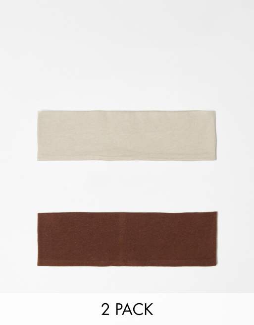 Pack de 2 diademas de colores neutro de punto de ASOS DESIGN
