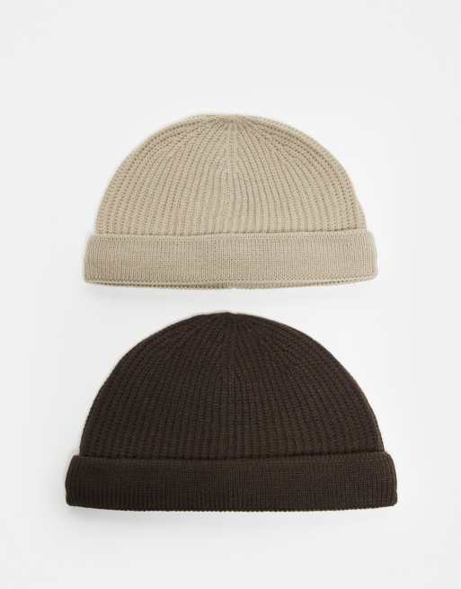 Pack de 2 gorros de pescador de color marrón y beis de ONLY & SONS