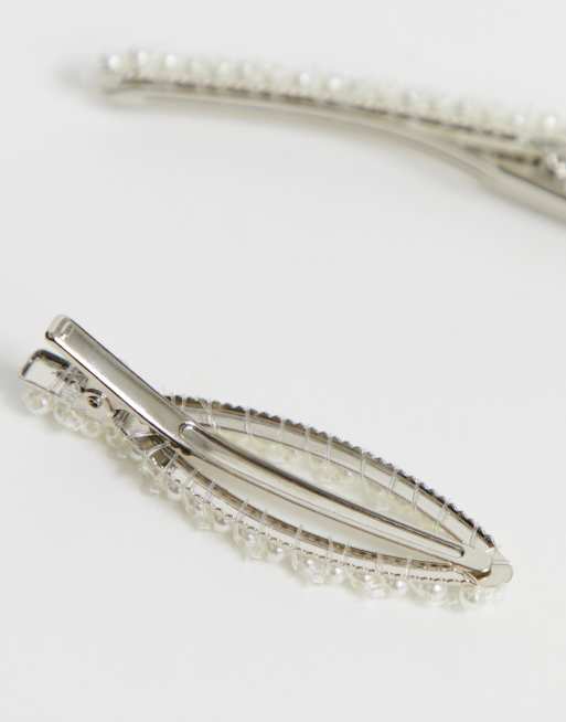 Pack de 2 horquillas para el pelo con forma de perla exclusivo de My Accessories London, 4 de 4