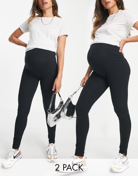 Leggings De Punto Acanalado De Mujer Pantalones Básicos De Algodón Cintura  Alta