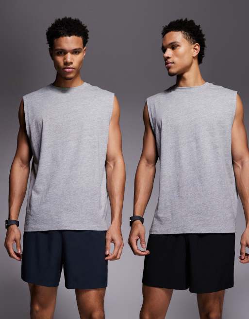 Pack de 2 pantalones cortos de 13 cm deportivos de color negro y azul marino oscuro con bolsillos con cremallera de tejido de secado rápido Icon de 4505