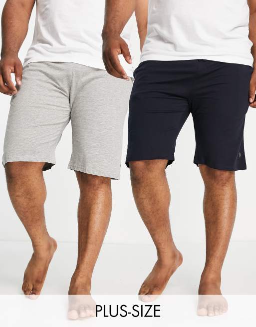 Pack de 2 pantalones cortos de color azul marino y gris claro melange de French Connection Plus