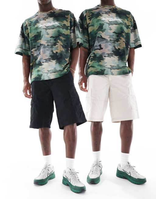 Pack de 2 pantalones cortos negros y color crema cargo de Jack & Jones