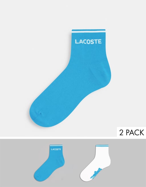 Pack de 2 pares de calcetines azules de corte bajo de Lacoste