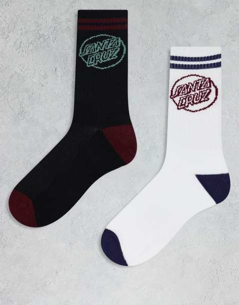 Pack de 2 pares de calcetines de color negro y blanco con logo de Santa Cruz - view 1