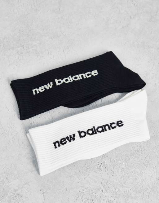 Pack de 2 pares de calcetines de color negro y blanco hueso Elevate Yourself de New Balance, 4 de 4