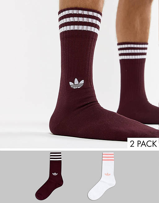 Si Marquesina Derribar Pack de 2 pares de calcetines de deporte rojos DH3361 de adidas Originals |  ASOS