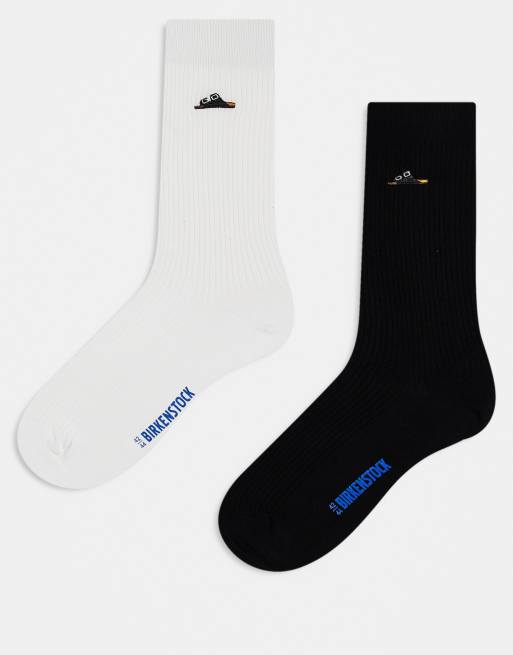 Pack de 2 pares de calcetines de varios colores unisex de algodón acanalado de Birkenstock