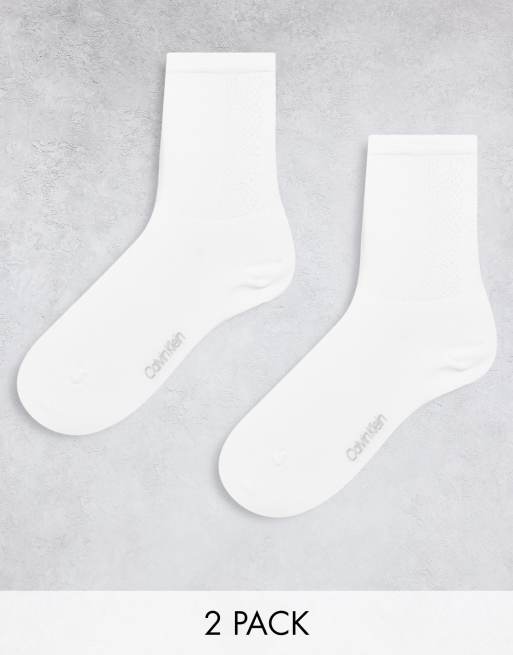 Pack de 2 pares de calcetines tobilleros blancos con detalles calados Arya de CK