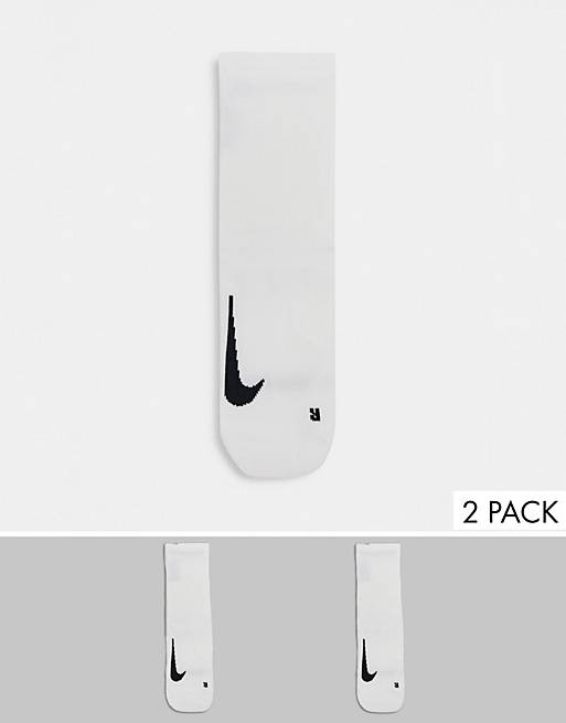 Mujer Running | Pack de 2 pares de calcetines unisex de color blanco y negro Multiplier de Nike Running - NL72138