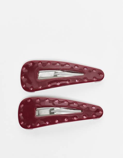 Pack de 2 pinzas para el cabello burdeos Glow Up de Sui Ava - view 1