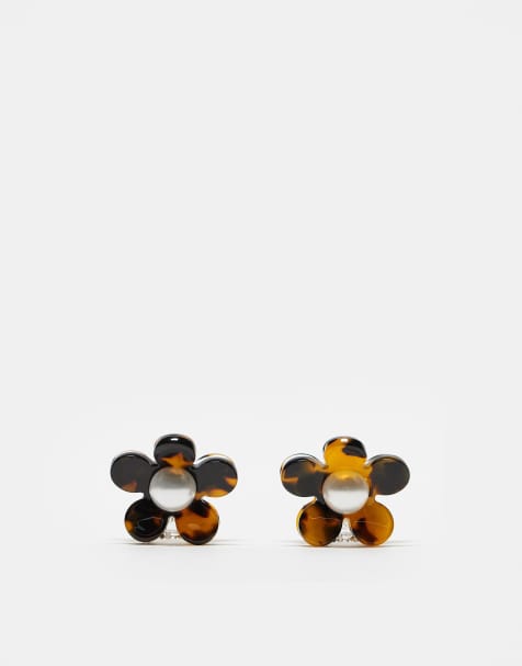 Pack de 2 pinzas para el cabello efecto carey en forma de flor de SUI AVA - view 1