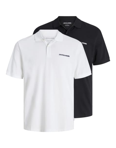 Pack de 2 polos de color negro y blanco de Jack & Jones - view 1