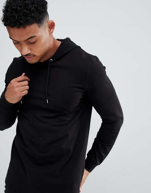 Pack de 2 sudaderas con capucha largas y ajustadas con bajo redondeado en negro/caqui de ASOS, AHORRA, 3 de 4