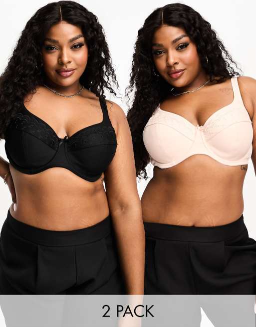Pack de 2 sujetadores de varios colores con aros de Simply Be ASOS